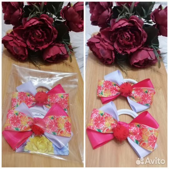 Бантики для волос ручная работа