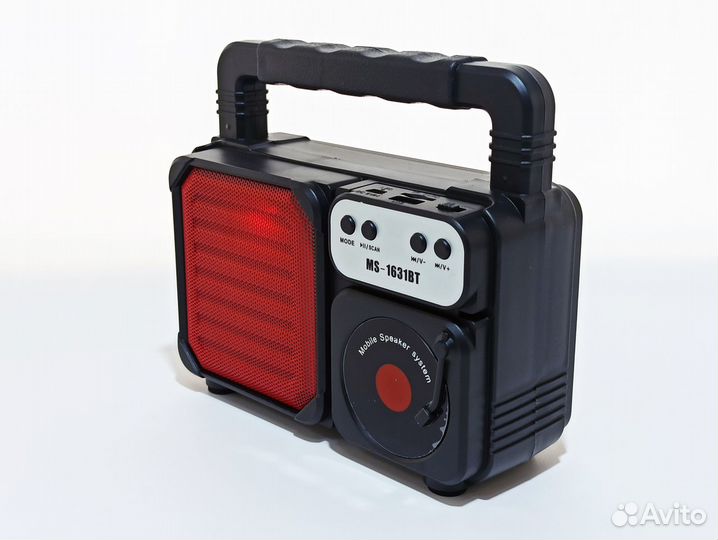 Колонка MS-1631BT черно-красная новая
