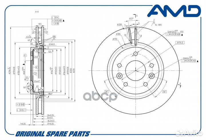 Диск переднего тормоза 40206-4EA0A/ amdbd325