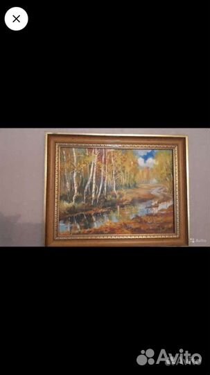 Картина на холсте маслом в красивой раме