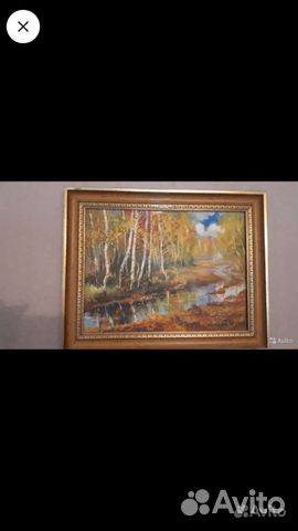 Картина на холсте маслом в красивой раме