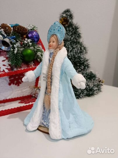 Ватная ёлочная игрушка. Снегурочка 16 см