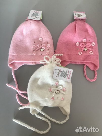 Шапка для девочки 0-3 месяца