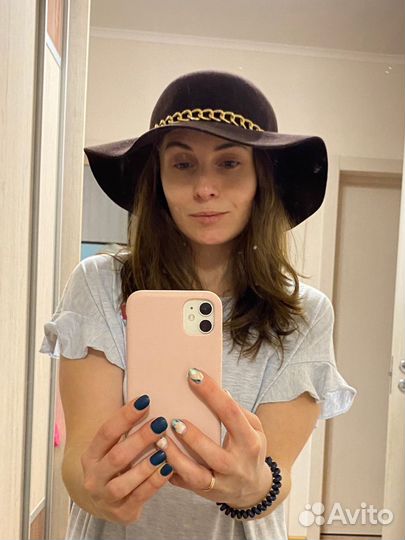 Шляпа коричневая шерсть