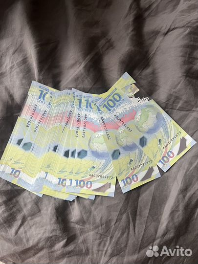 100 рублевая купюра Фифа к чм пр футболу 2018