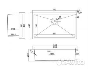 Мойка бронзовая 7444 steel kitchen SKS