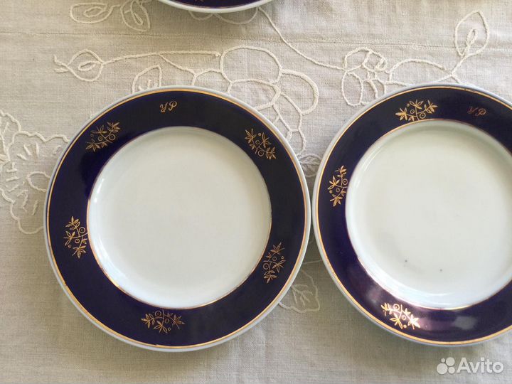 Бронь Тарелки Барановка разные СССР кобальт