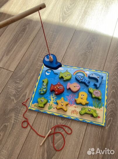 Магнитная рыбалка + бусы + рамка вкладыш