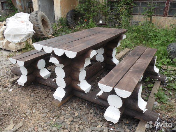 Садовая мебель из бревна