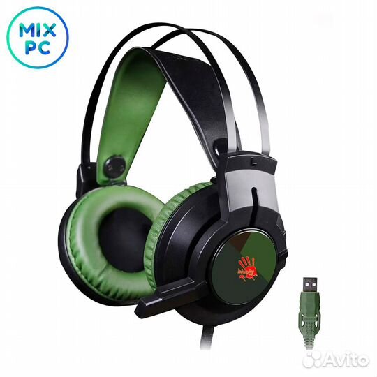 Наушники с микрофоном A4Tech Bloody J450 черный/зе