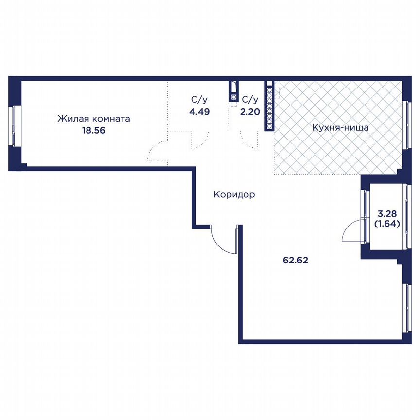 1-к. квартира, 87,9 м², 4/5 эт.