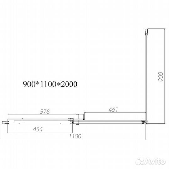 Душ. уголок Vincea 90x110 Хром Стекло vsr-4d9011cl