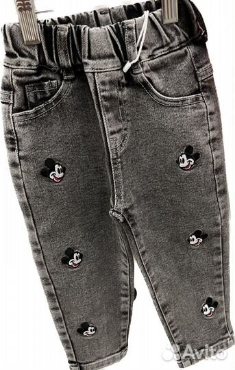 Новые Джинсы с микки для девочек 86-98р