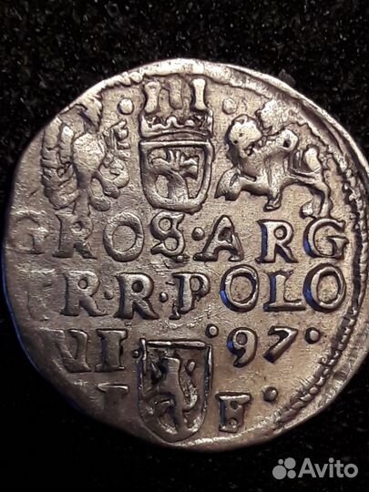3 гроша(трояк) 1597 год Польша.Сигизмунд III Ваза