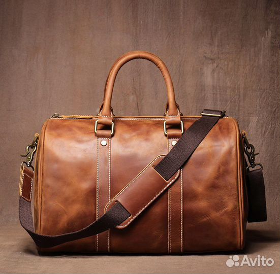 Дорожная кожаная сумка небольшая