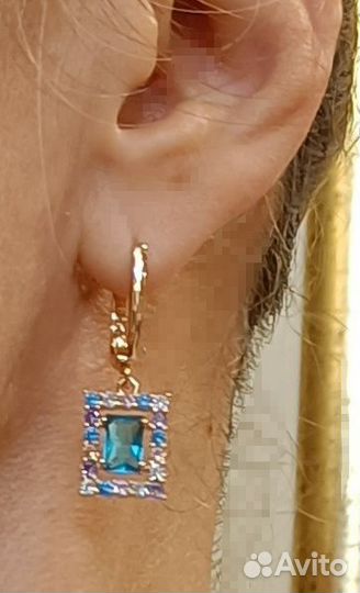 Серьги позолоченные