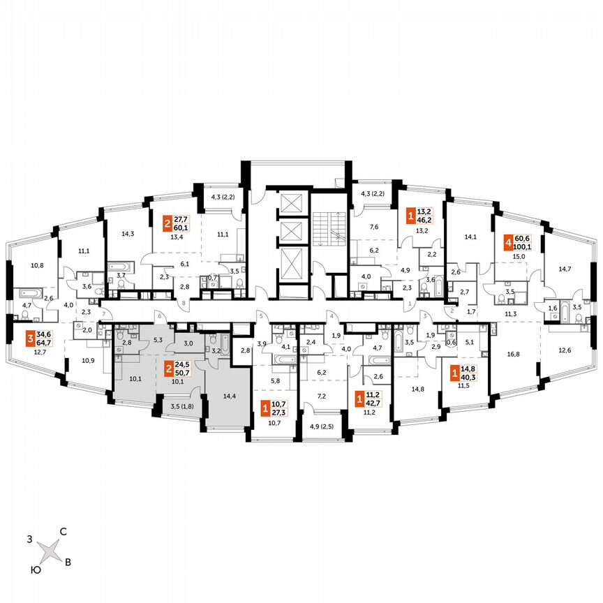1-к. квартира, 50,7 м², 9/31 эт.
