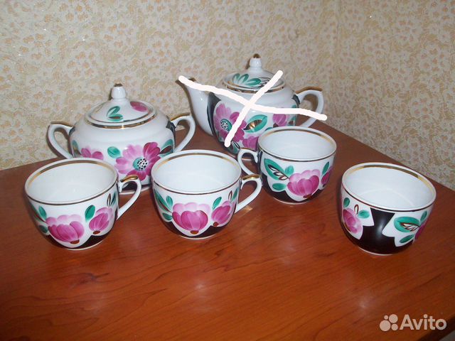 Фарфор Вербилки крытьё роспись СССР попредметно от