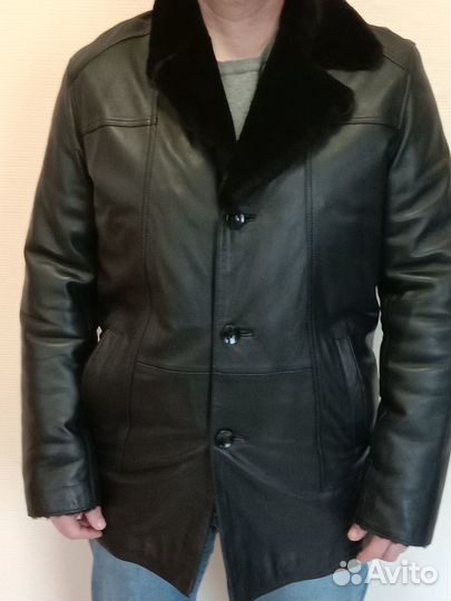 Кожаная дубленка мужская новая