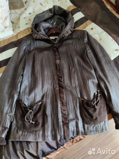 Куртка кожаная женская размер 48-50 б/у