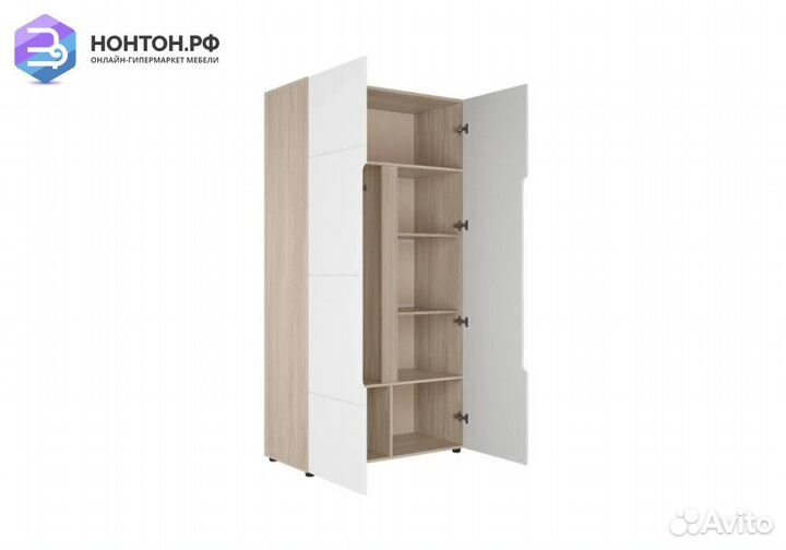 Шкаф 2-створчатый Палермо-3 ясень шимо светлый / б