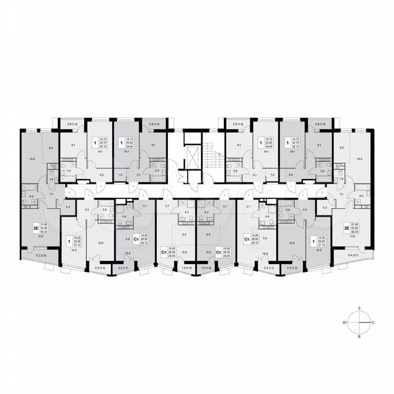 2-к. квартира, 56,2 м², 5/8 эт.