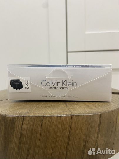 Мужские трусы транк Calvin Klein XL 3шт черные