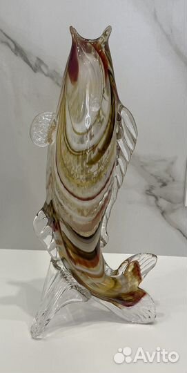 Кувшин цветной хрусталь в виде рыбы