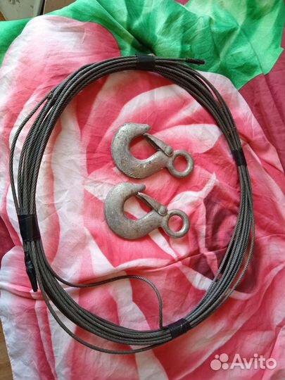 Трос 3мм., сталь, крюки