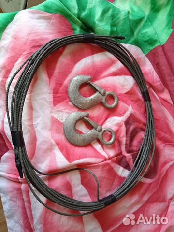 Трос 3мм., сталь, крюки