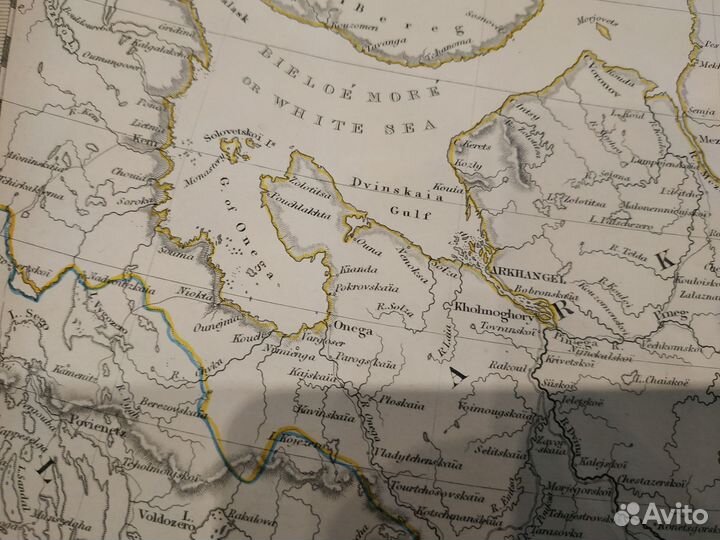 Карта Севера России 1835 года