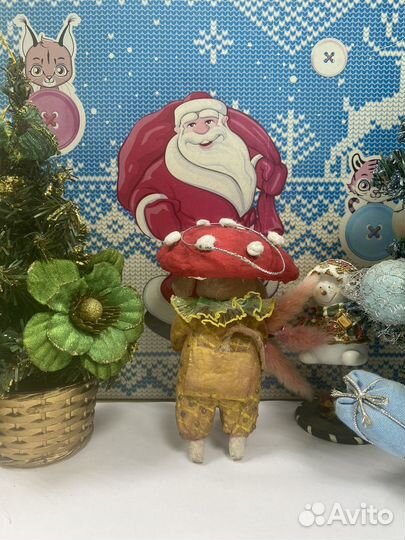 Ватные елочные игрушки