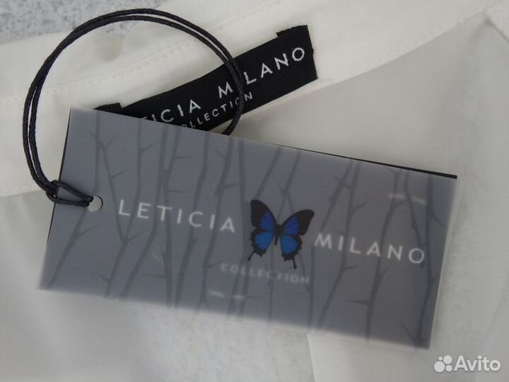 Leticia Milano белая блузка рубашка s/m