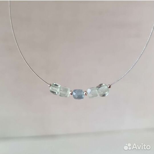 Флюорит чокер с флюоритом натуральный