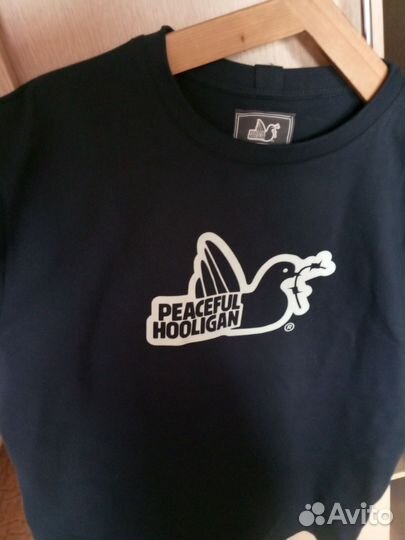 Футболка peaceful hooligan синяя