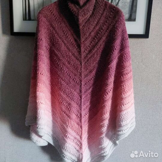 Бактус, косынка, шаль, вязаный