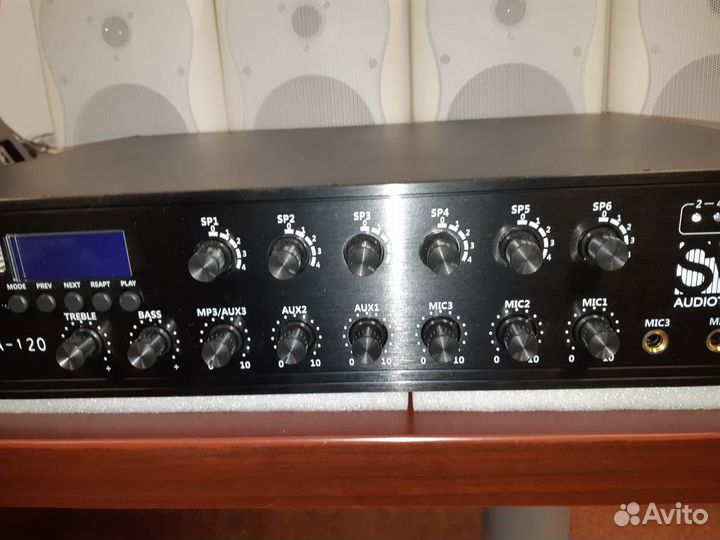 Звук для кафе, магазинов 120Вт с корп колонками