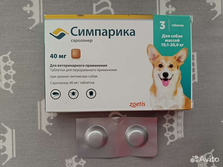 Обработка от блох и клещей симпарика