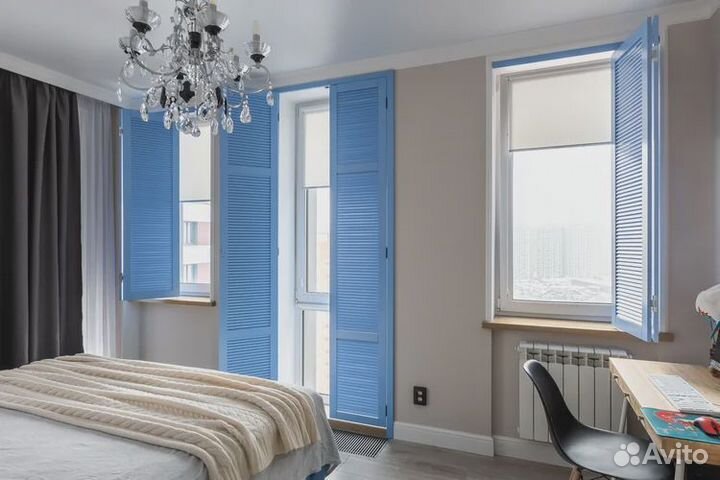 Внутренние жалюзийные ставни и двери из дерева