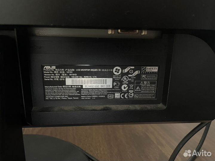 Монитор Asus vk191d