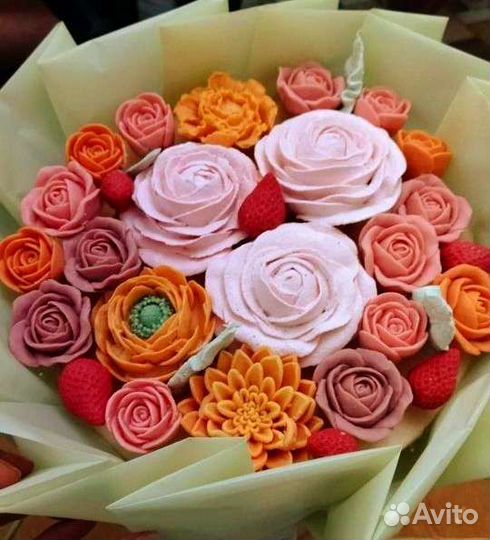 Цветы, букеты, шоколад зефир ручной работы