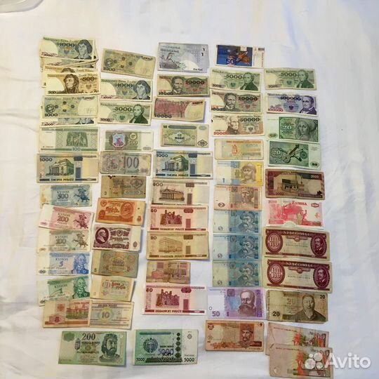 Большая коллекция банкнот боны купюр 180 шт
