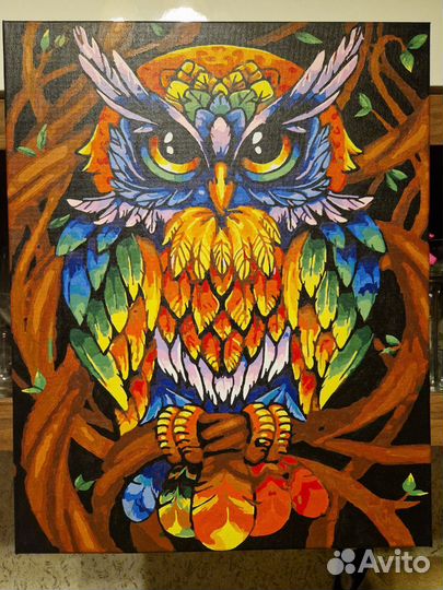 Интерьерная картина ручная работа Сова
