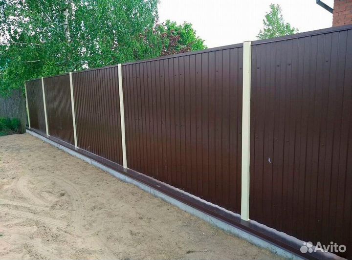 Забор из профнастила / монтаж и установка