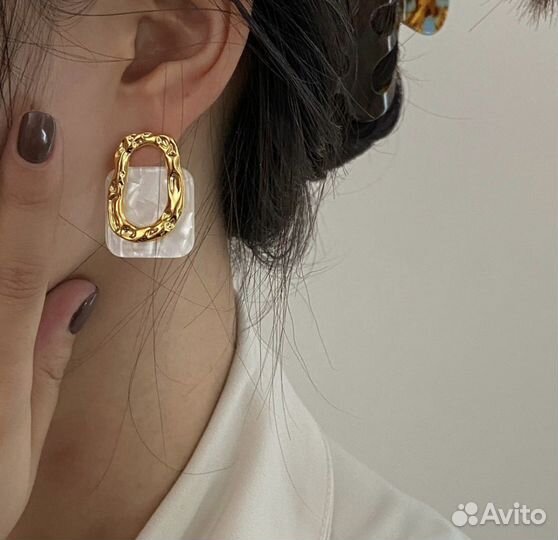 Серьги Акриловый квадрат