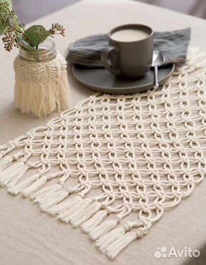 Салфетка дорожка декор макраме