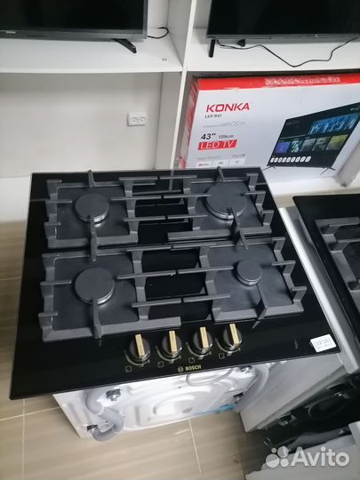 Газовая варочная панель черная Bosch новая