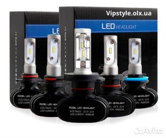 Лед лампы H1/H4 4000Lm 6500K. LED лампы ком