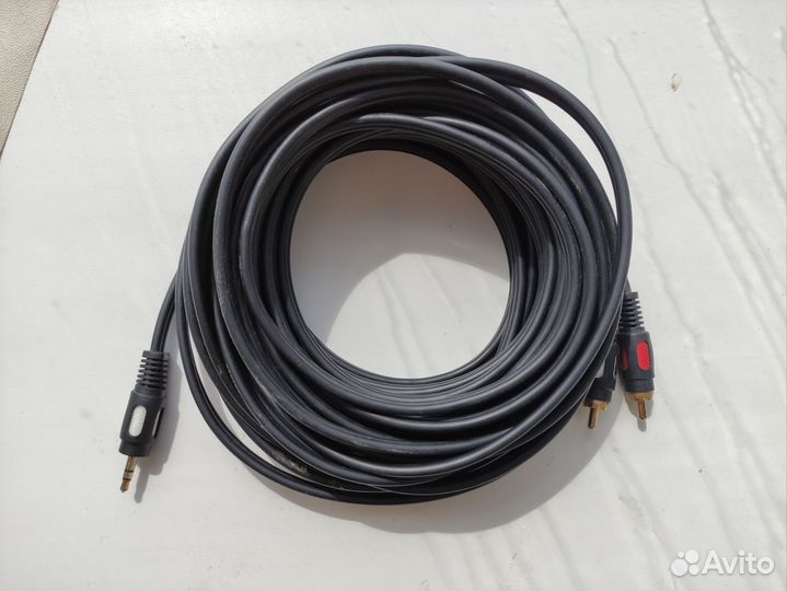 Кабель jack 3.5 2 RCA, 1 rca