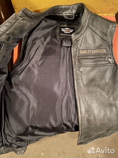 Мото жилет кожа